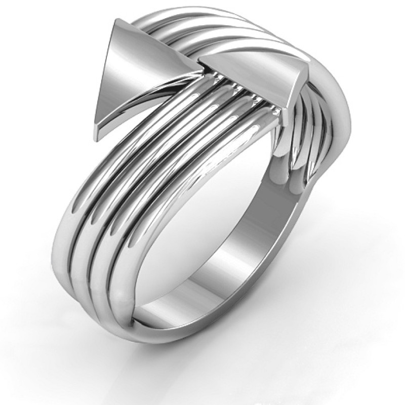Geometric Arrows and Triangles Bypass Ring Detail Geometric arrows and triangles bypass ring detail image