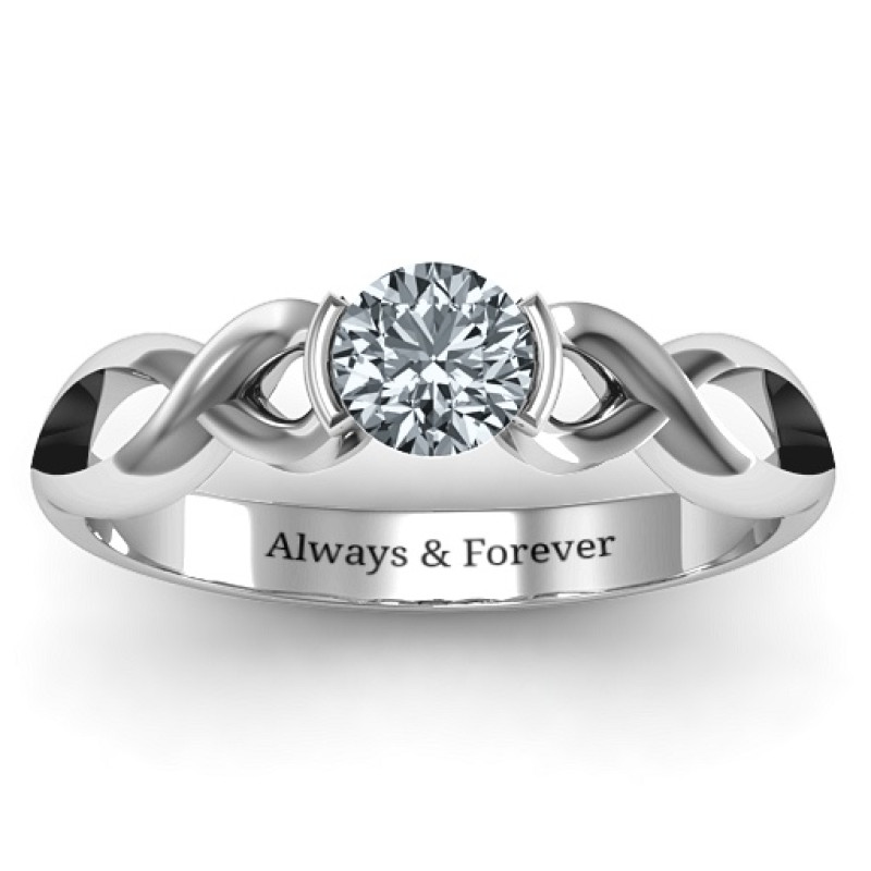 Half Bezel Double Infinity Ring - Alternate View Alternate view of the half bezel double infinity ring