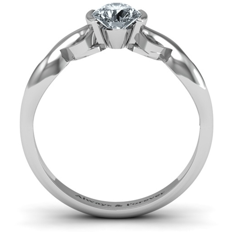 Half Bezel Double Infinity Ring - Product View Alternate product view of the half bezel double infinity ring