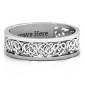 Personalised Celtic Half Eternity Ring Personalised Celtic half eternity ring with a repeating recessed design