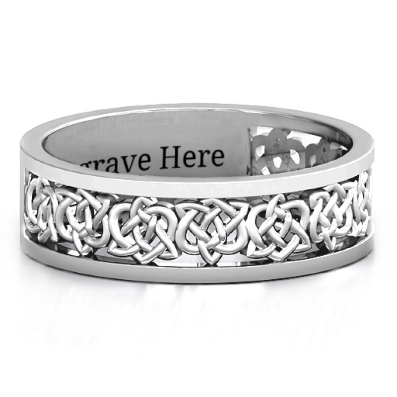 Personalised Celtic Half Eternity Ring Personalised Celtic half eternity ring with a repeating recessed design