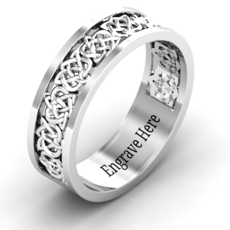 Celtic Half Eternity Ring Personalised Celtic half eternity ring with a repeating recessed design