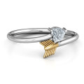 Heart and Arrow Ring with Heart-Cut Stone Heart and arrow ring with heart-cut stone