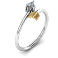Heart and Arrow Ring with Heart-Cut Stone Heart and arrow ring with heart-cut stone