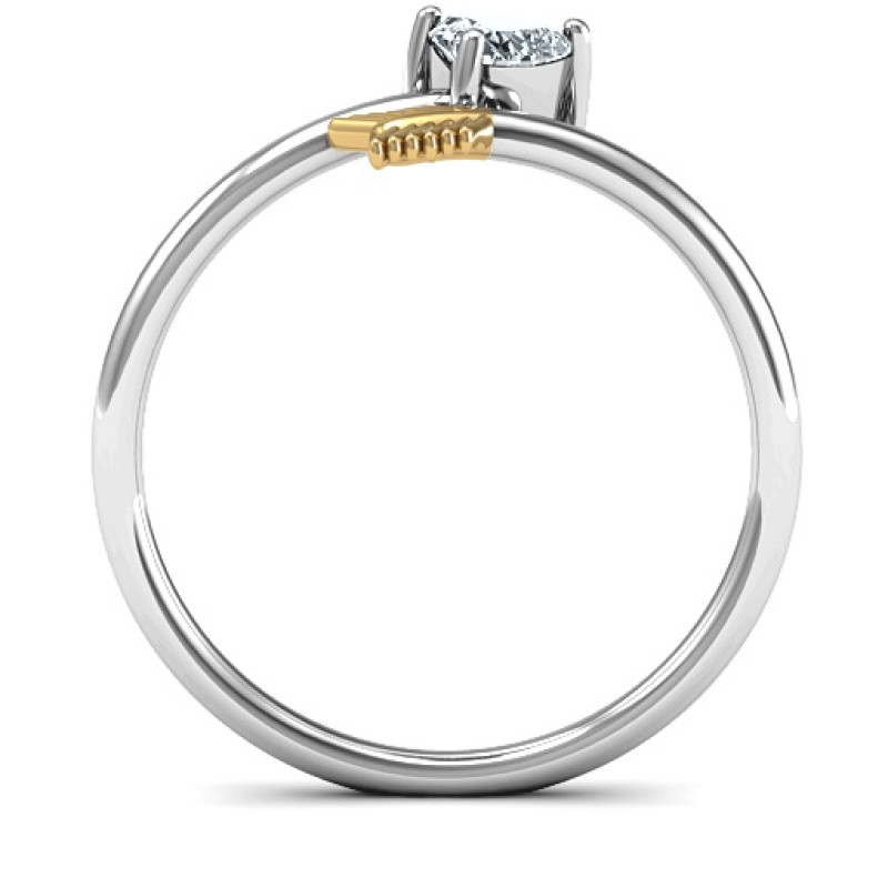 Heart and Arrow Ring with Heart-Cut Stone Heart and arrow ring with heart-cut stone
