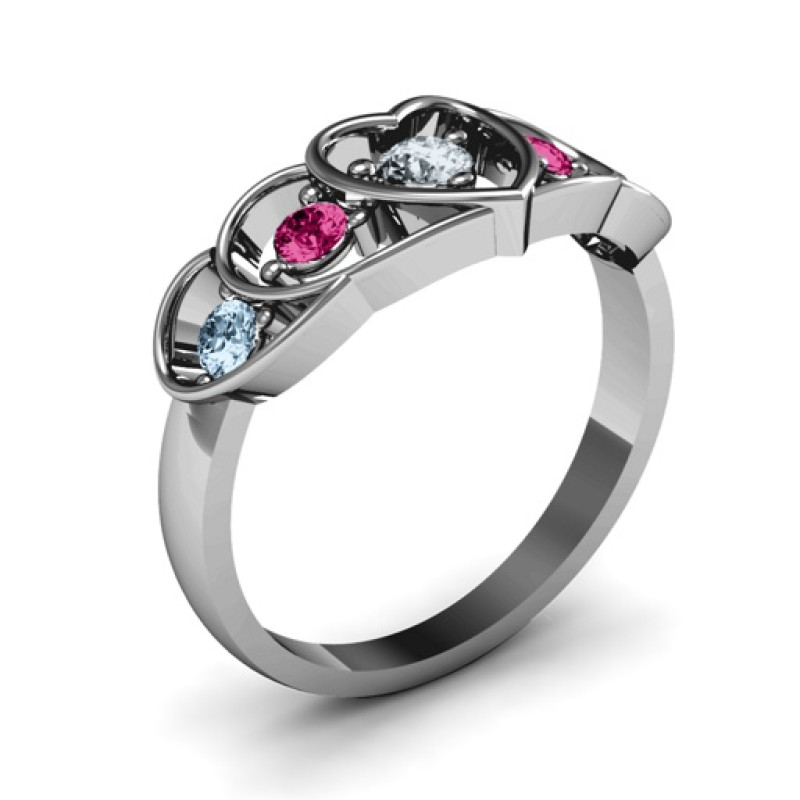 Heart Collage Ring Alternate View Heart collage ring shown from an alternate angle