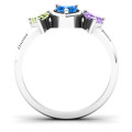 Three-heart stone ring design