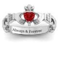 Infinity Claddagh ring with heart-shaped centre stone