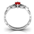 Infinity Claddagh ring with heart-shaped centre stone