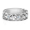 Sterling Silver Intertwined Love Band Ring with interlaced band detail