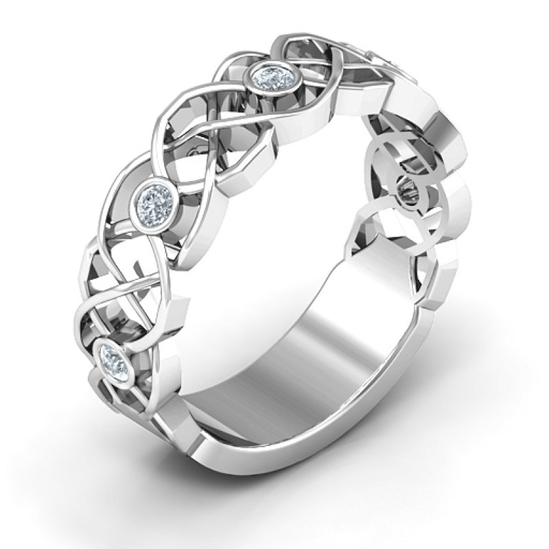 Sterling Silver Intertwined Love Band Ring view