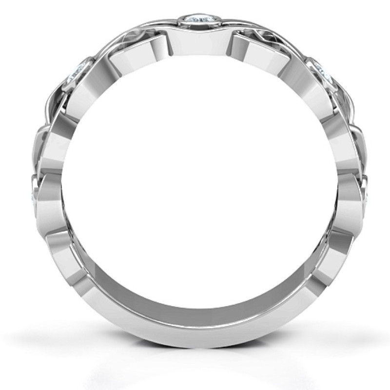Sterling Silver Intertwined Love Band Ring detail view