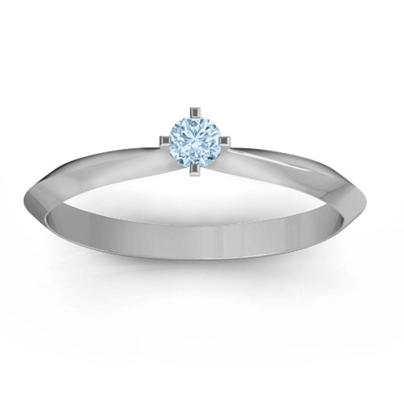 Sterling Silver Knife Edge Solitaire Ring product view