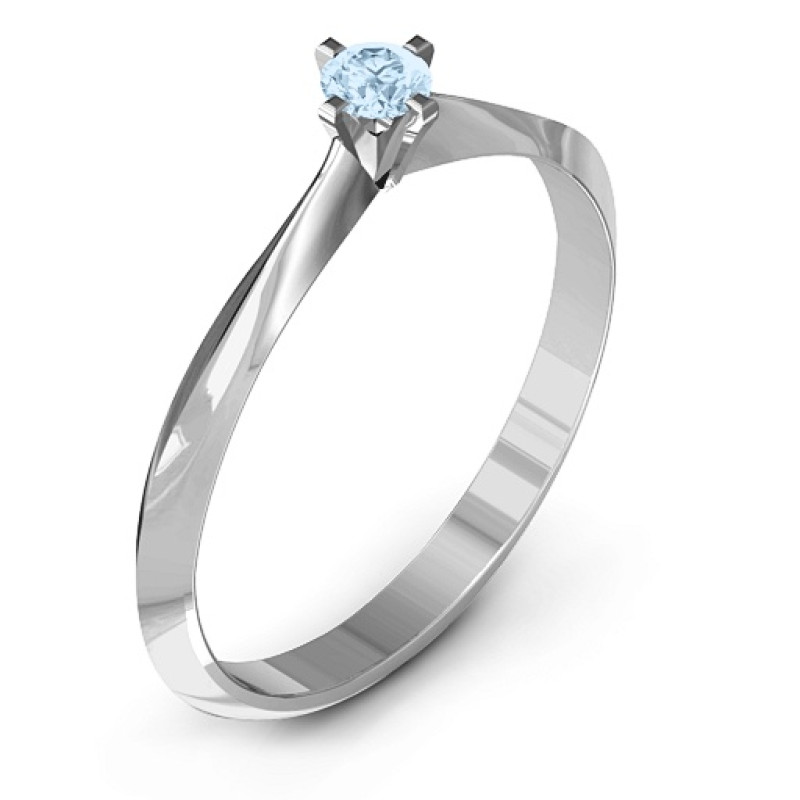 Sterling Silver Knife Edge Solitaire Ring product view