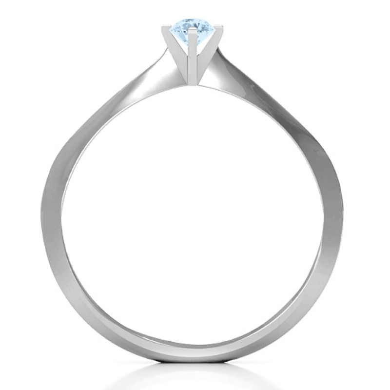 Sterling Silver Knife Edge Solitaire Ring product view