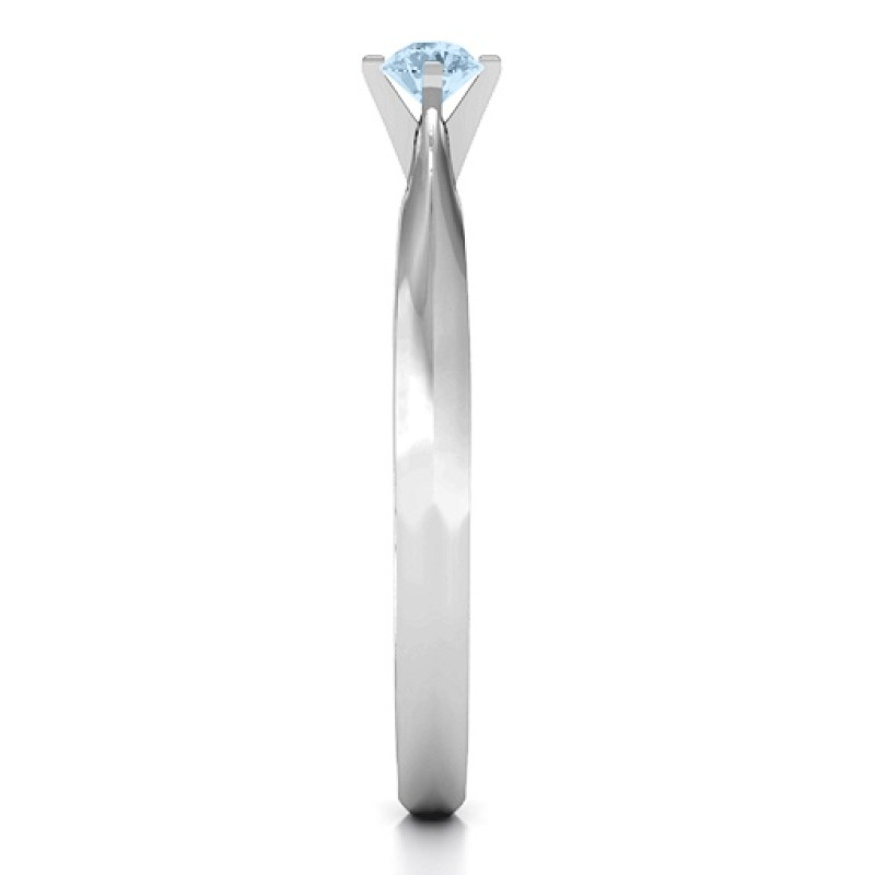 Sterling Silver Knife Edge Solitaire Ring product view