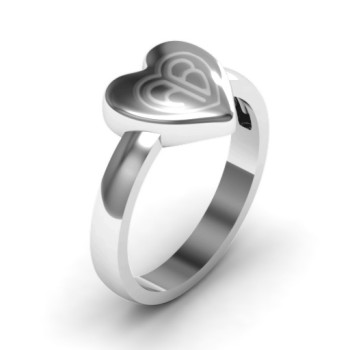 Sterling Silver Large Engraved Monogram Heart Ring Sterling Silver Large Engraved Monogram Heart Ring