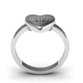 Engraved Monogram Heart Ring Detail Large engraved monogram heart ring detail view