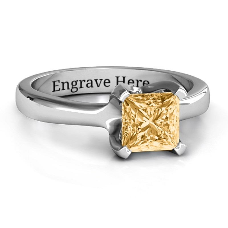 Large Princess Solitaire Ring Large Princess Solitaire Ring with square-cut Swarovski Zirconia