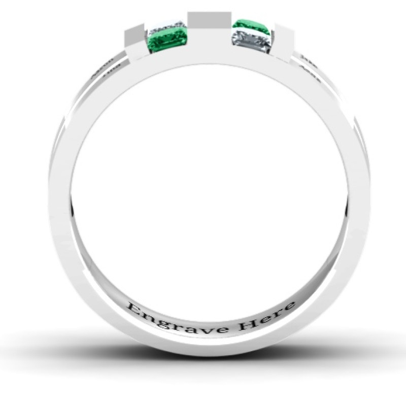 Leonidas grooved men's ring side view