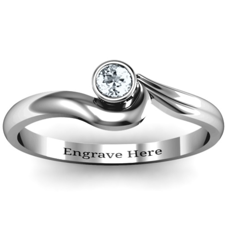 Sterling Silver Low Wave Ring product view