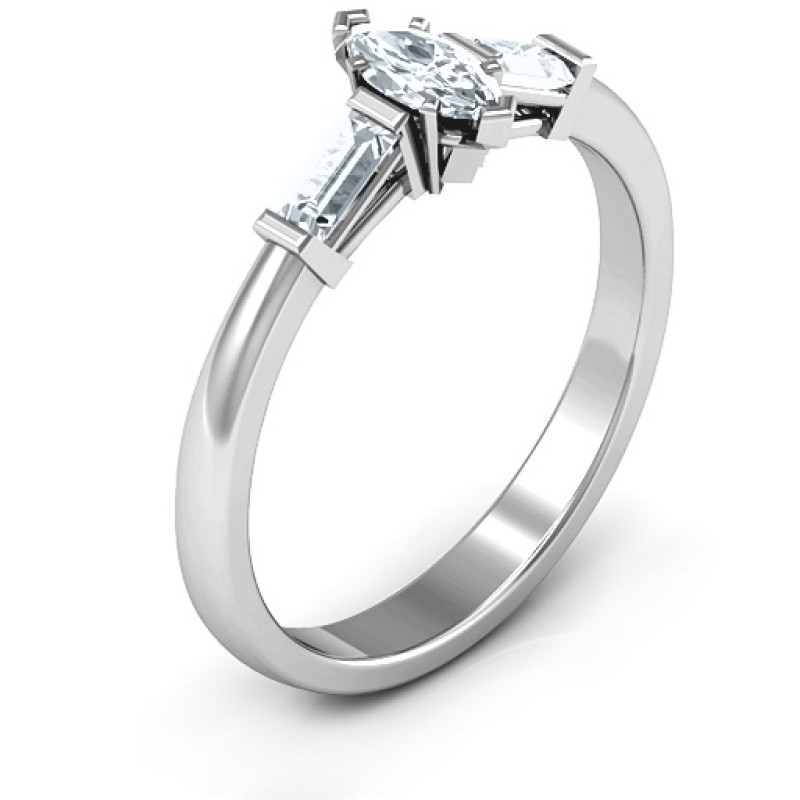 Sterling Silver Marquise Cut Love Ring Sterling silver marquise cut love ring product view