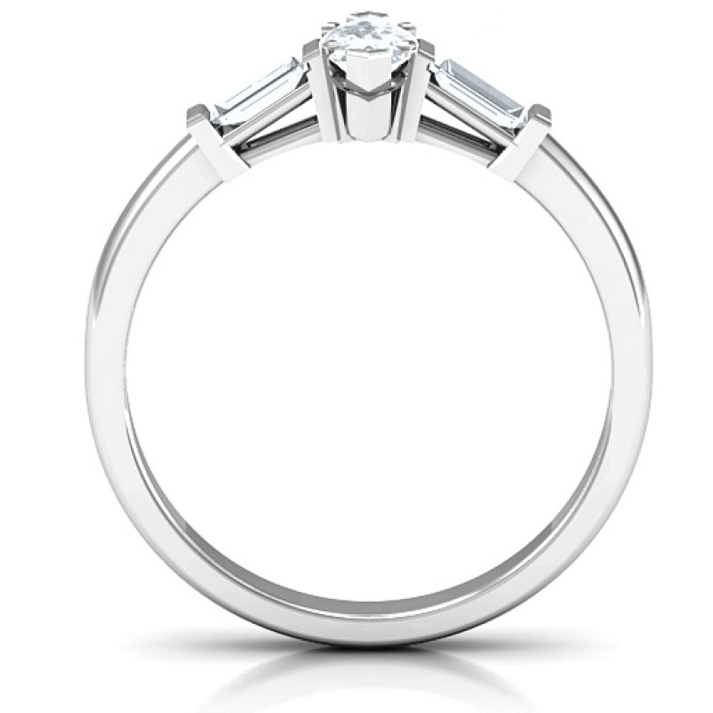 Sterling Silver Marquise Cut Love Ring Sterling silver marquise cut love ring product view