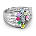 Sterling Silver Medusa Multi-Wave Ring Sterling Silver Medusa Multi-Wave Ring with wave-like bands and centre stone