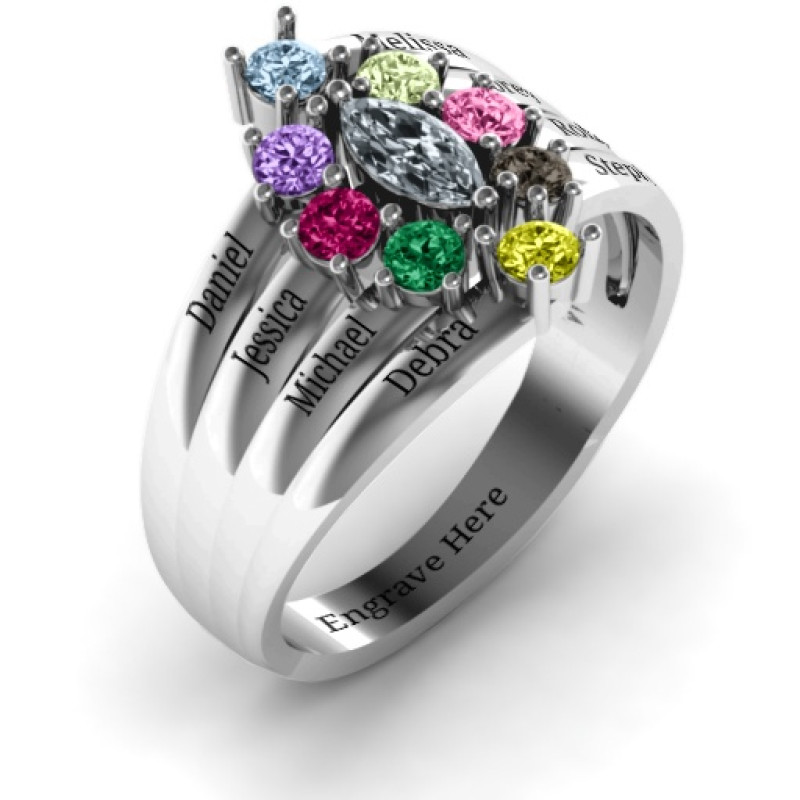 Sterling Silver Medusa Multi-Wave Ring Sterling Silver Medusa Multi-Wave Ring product view