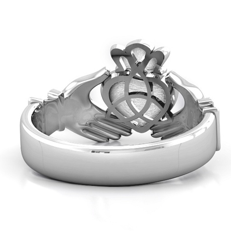 Men's Classic Celtic Claddagh Ring - Alternate View Men's classic Celtic Claddagh ring alternate view