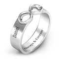 Men's engraved infinity band ring product view