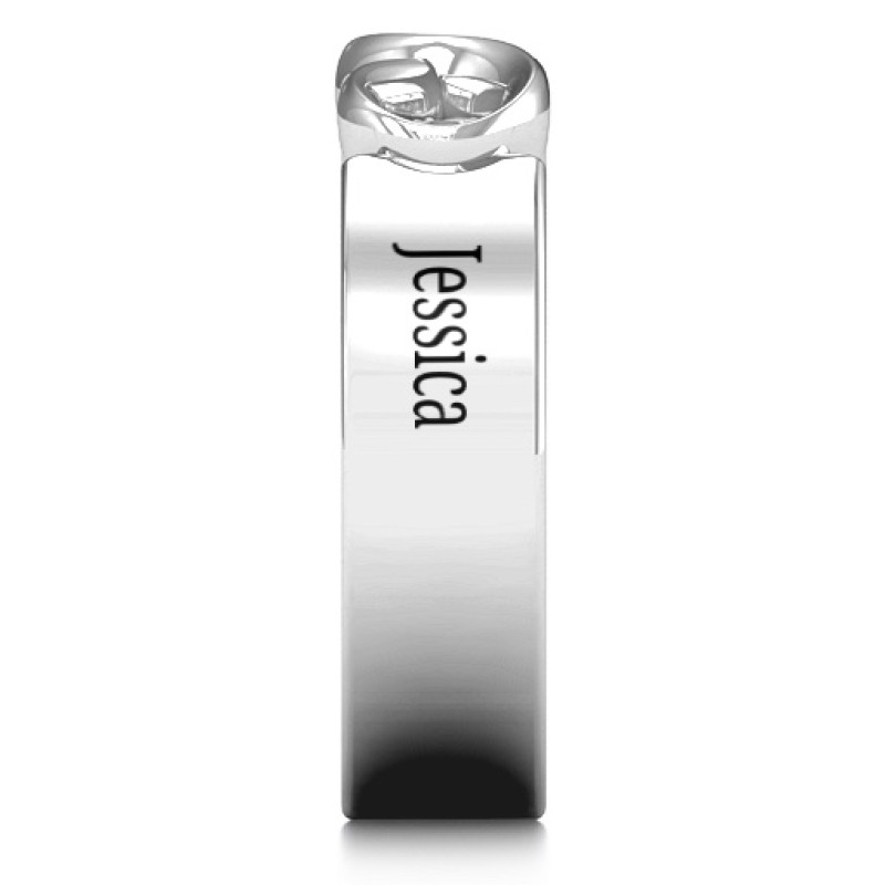 Men's engraved infinity band ring product view