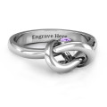 Modern Infinity Heart Ring with Two Stones Modern infinity heart ring with two round stones