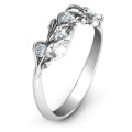 Organic leaf five-stone family ring product image