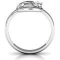 Ouroboros snake ring with round stone settings