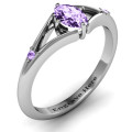 Oval Split Shank Accent Ring View Oval split shank accent ring product view