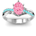 Passion Twist Ring with Oval Stone and Accents Passion Twist Ring with oval centre stone and accent stones