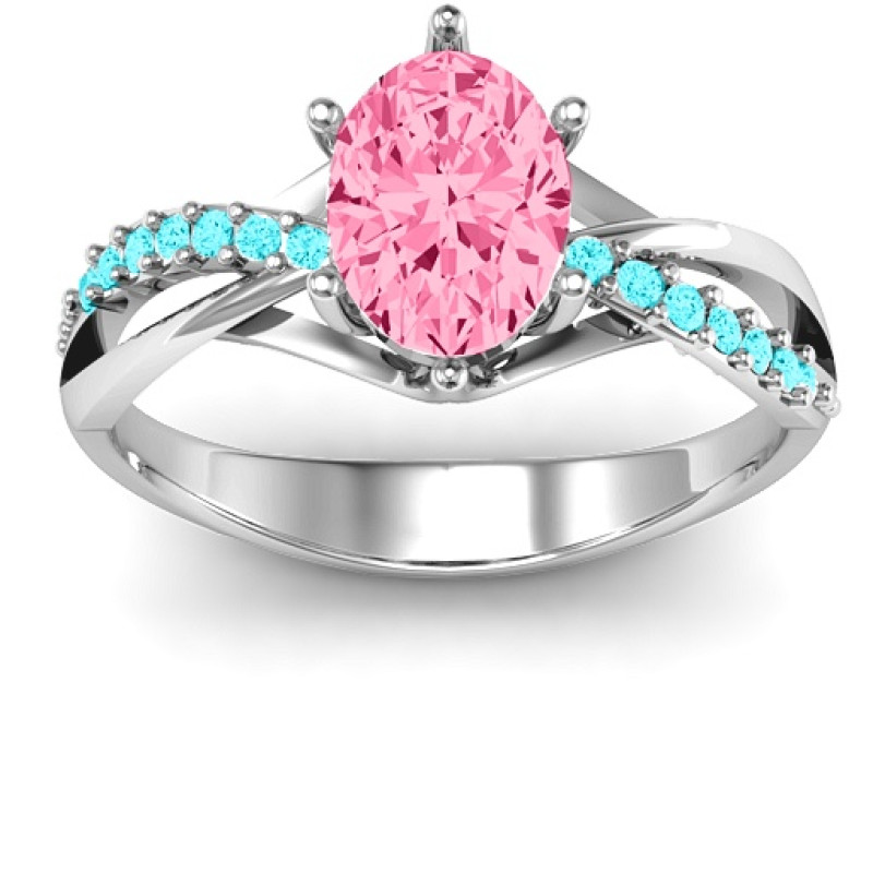 Passion Twist Ring with Oval Stone and Accents Passion Twist Ring with oval centre stone and accent stones