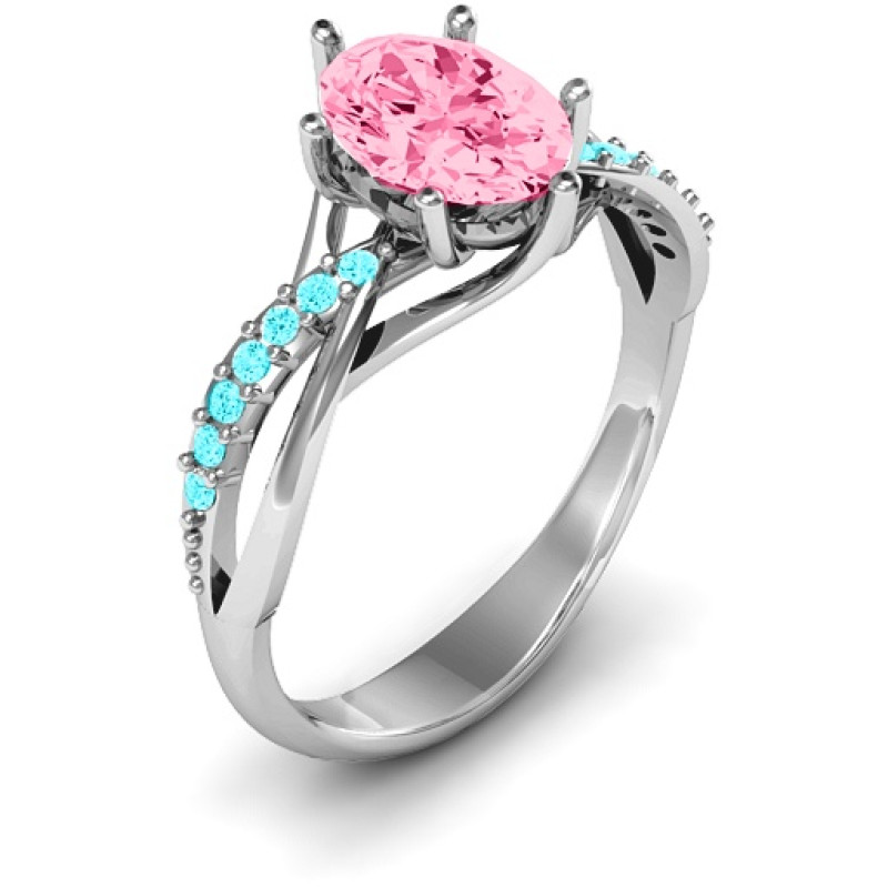 Passion Twist Ring with Oval Stone and Accents Passion Twist Ring with oval centre stone and accent stones
