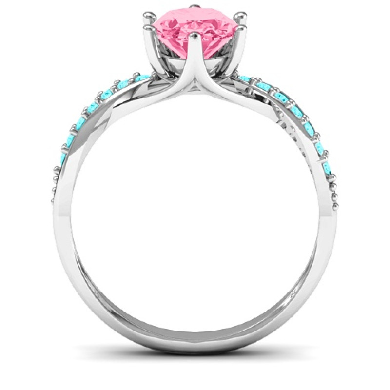 Passion Twist Ring with Oval Stone and Accents Passion Twist Ring with oval centre stone and accent stones