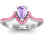 Sterling Silver Pear in Accent Groove Ring