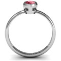 Pear Raised Bezel Set Ring Detail Pear raised bezel set ring detail view