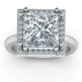 Princess Cut Halo Cocktail Ring Princess-cut halo cocktail ring with a square centre stone and round accent stones