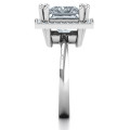 Princess Cut Halo Cocktail Ring Princess-cut halo cocktail ring with a square centre stone and round accent stones