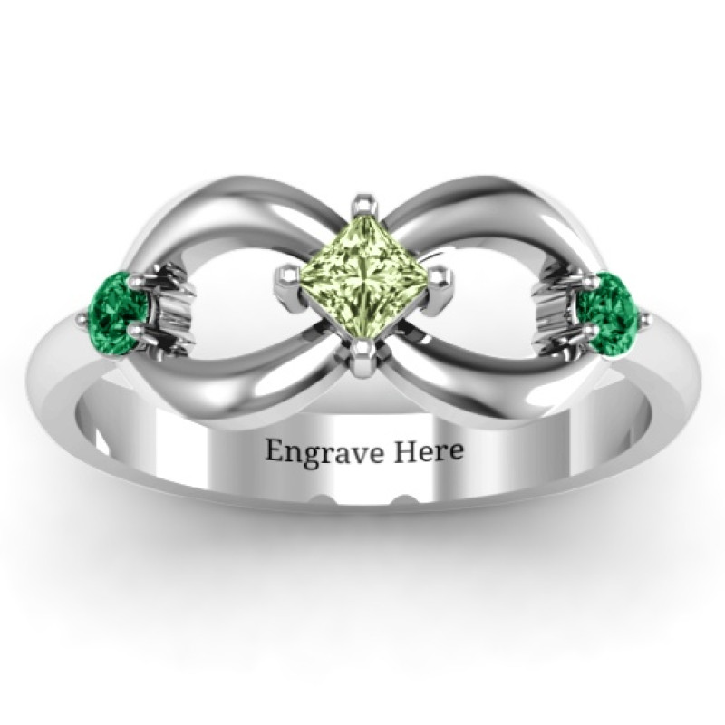 Princess Infinity Ring - Alternate View Princess infinity ring shown from an alternate angle