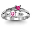 Personalised Princess Stone and Accent Ring Personalised princess stone and accent ring view