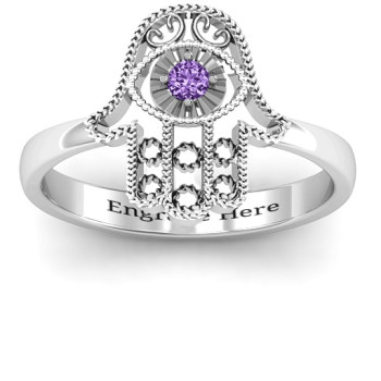 Sterling Silver Protection Hamsa Ring Sterling Silver Protection Hamsa Ring