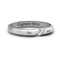 Personalised Reveal Groove Birthstone Ring Personalised reveal groove ring with a round stone