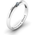 Personalised Reveal Groove Birthstone Ring Personalised reveal groove ring with a round stone