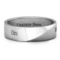Ridge Diagonal Peak men's personalised ring